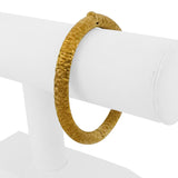 14k Yellow Gold 14.6g Ladies Textured 7.5mm Hammered Bangle Bracelet Italy 6.5"