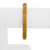 14k Yellow Gold 14.6g Ladies Textured 7.5mm Hammered Bangle Bracelet Italy 6.5"