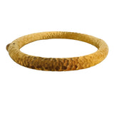 14k Yellow Gold 14.6g Ladies Textured 7.5mm Hammered Bangle Bracelet Italy 6.5"