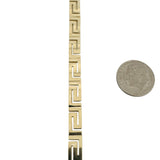 14k Yellow Gold 14.4g Solid Vintage 6mm Greek Key Panel Link Bracelet 7.25"