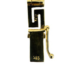 14k Yellow Gold 14.4g Solid Vintage 6mm Greek Key Panel Link Bracelet 7.25"