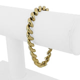 14k Yellow Gold 16g Ladies Polished 7mm San Marco Link Bracelet Italy 7.25"