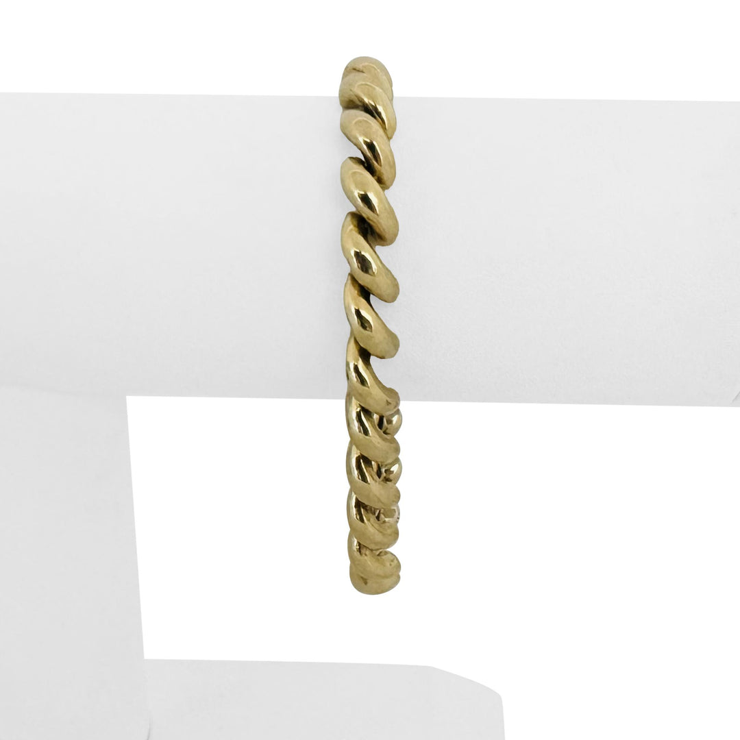 14k Yellow Gold 16g Ladies Polished 7mm San Marco Link Bracelet Italy 7.25"