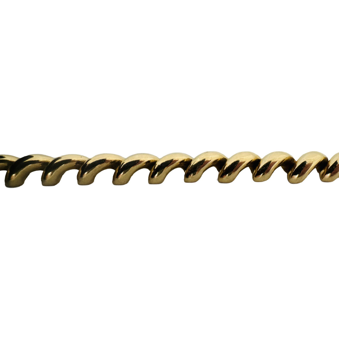 14k Yellow Gold 16g Ladies Polished 7mm San Marco Link Bracelet Italy 7.25"