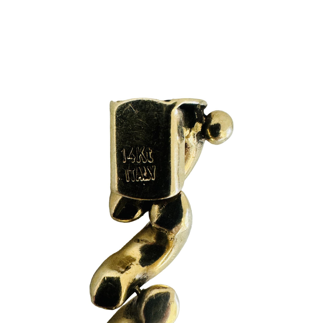 14k Yellow Gold 16g Ladies Polished 7mm San Marco Link Bracelet Italy 7.25"