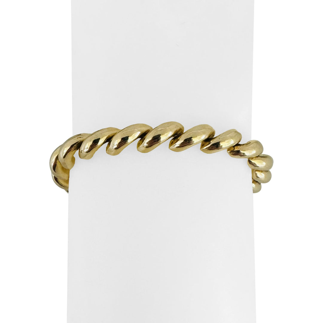 14k Yellow Gold 16g Ladies Polished 7mm San Marco Link Bracelet Italy 7.25"