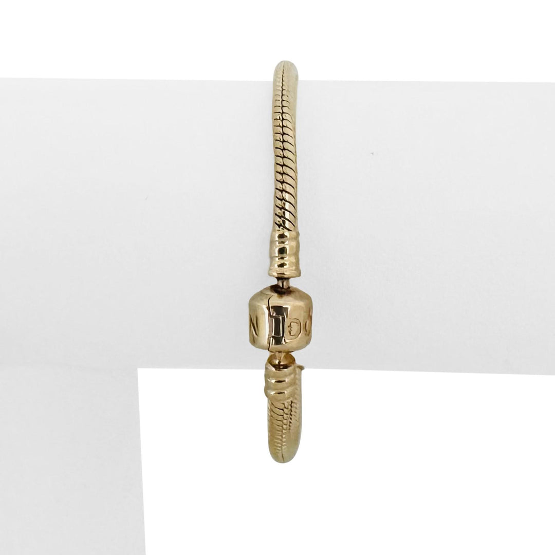 Pandora 14k Yellow Gold 15.3g Snake Bracelet with Barrel Clasp 6.5"