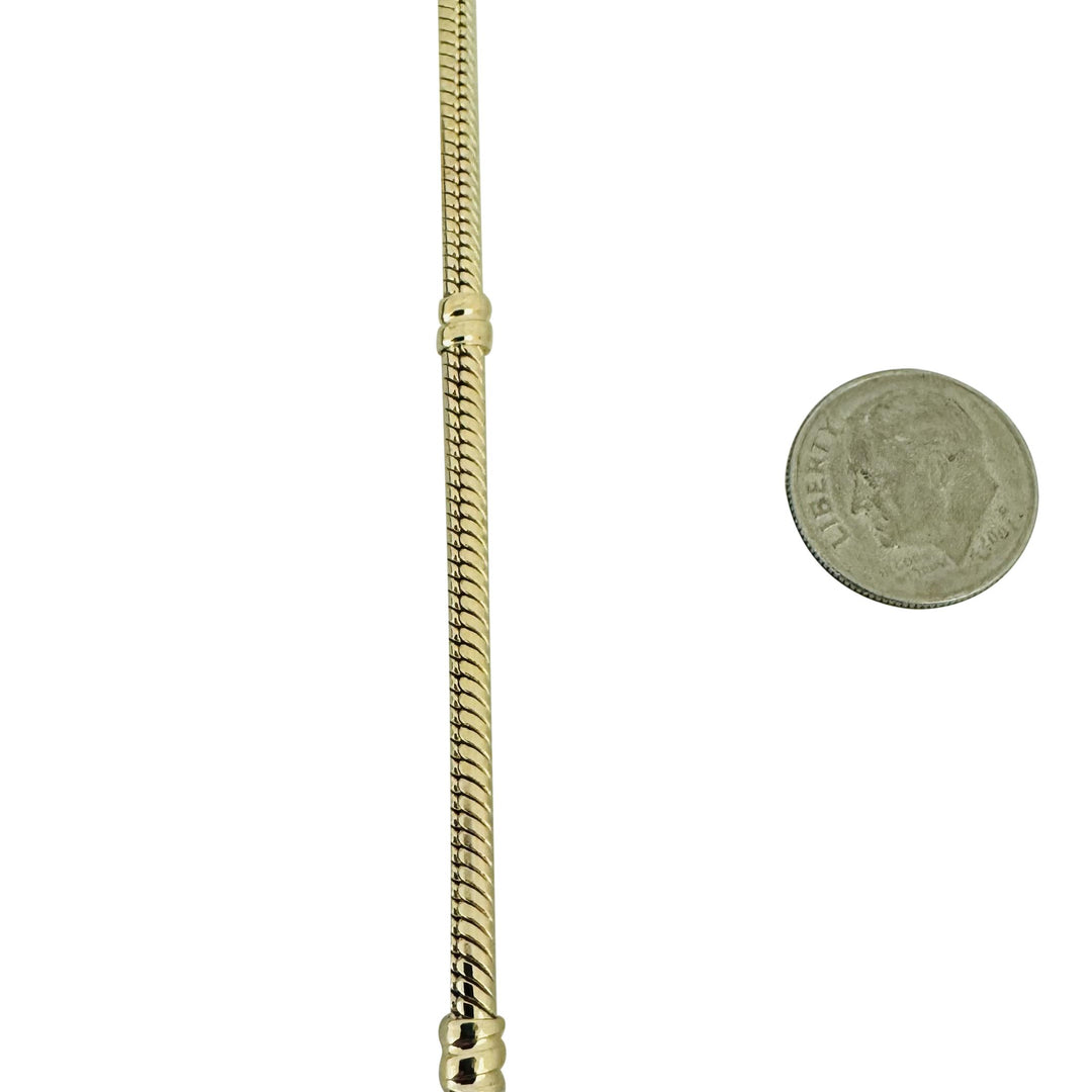Pandora 14k Yellow Gold 15.3g Snake Bracelet with Barrel Clasp 6.5"