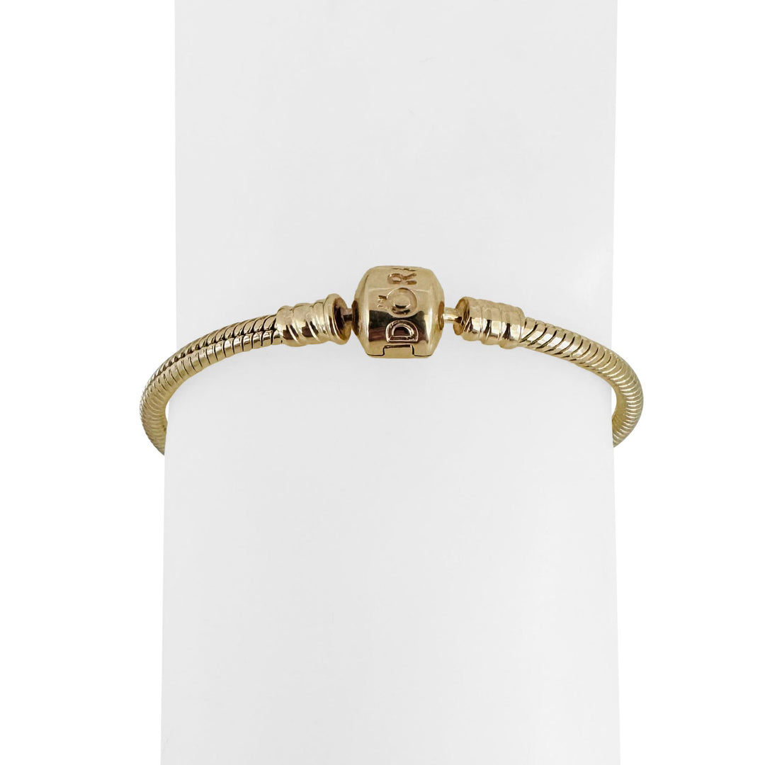 Pandora 14k Yellow Gold 15.3g Snake Bracelet with Barrel Clasp 6.5"