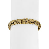 14k Yellow Gold 21g Cabochon Onyx Byzantine Link Bolt Clasp Bracelet 7"