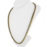 10k Yellow Gold 40g Men's Semi Solid 6mm Squared Franco Link Chain Necklace 26"
