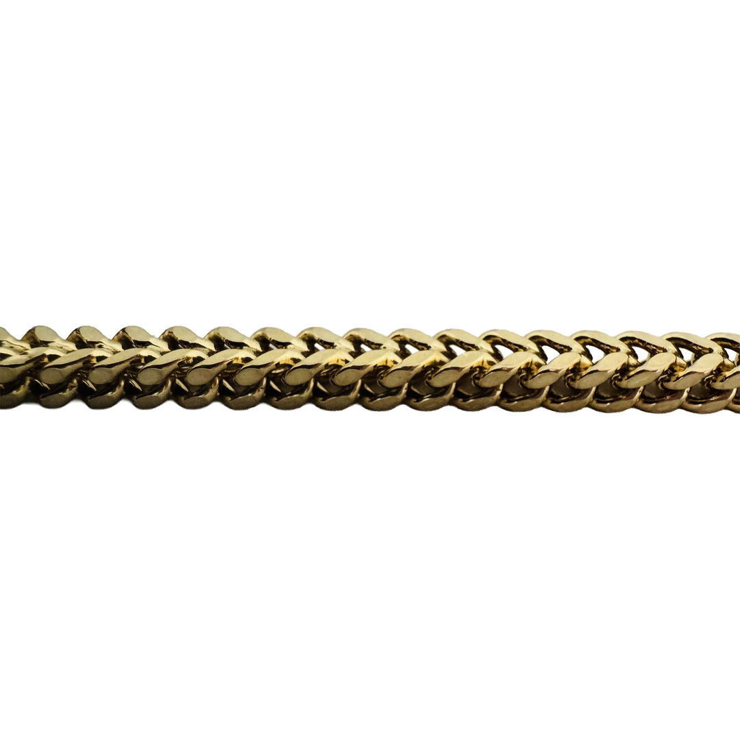 10k Yellow Gold 40g Men's Semi Solid 6mm Squared Franco Link Chain Necklace 26"