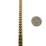 10k Yellow Gold 40g Men's Semi Solid 6mm Squared Franco Link Chain Necklace 26"