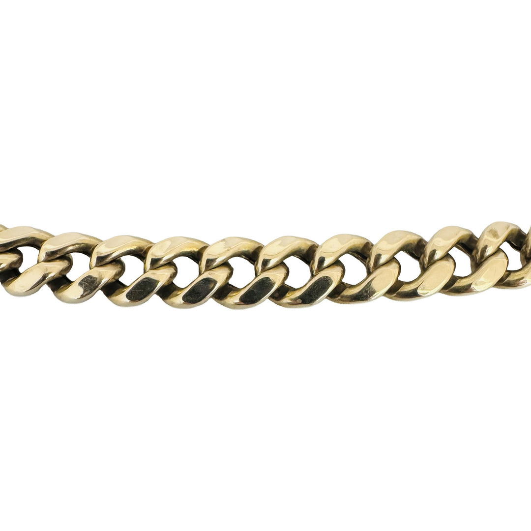 10k Yellow Gold 30.5g Semi Solid 7.5mm Cuban Link Chain Necklace 24"
