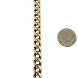 10k Yellow Gold 30.5g Semi Solid 7.5mm Cuban Link Chain Necklace 24"