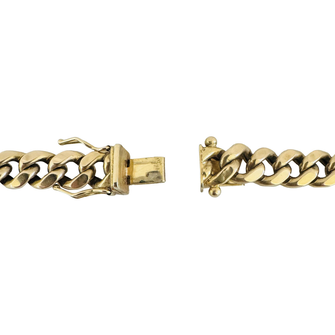 10k Yellow Gold 30.5g Semi Solid 7.5mm Cuban Link Chain Necklace 24"