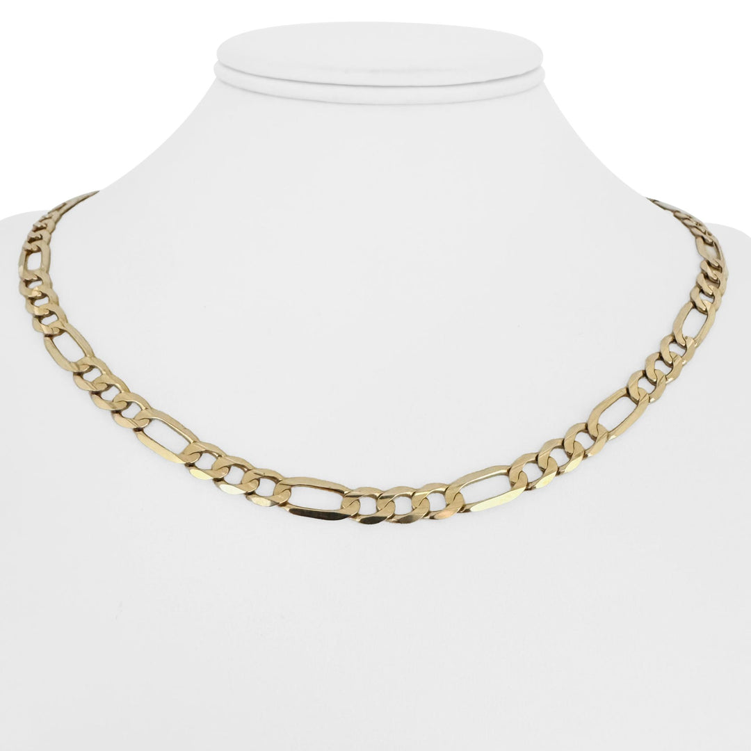 10k Yellow Gold 17.6g Solid 6mm Figaro Link Chain Necklace 19"