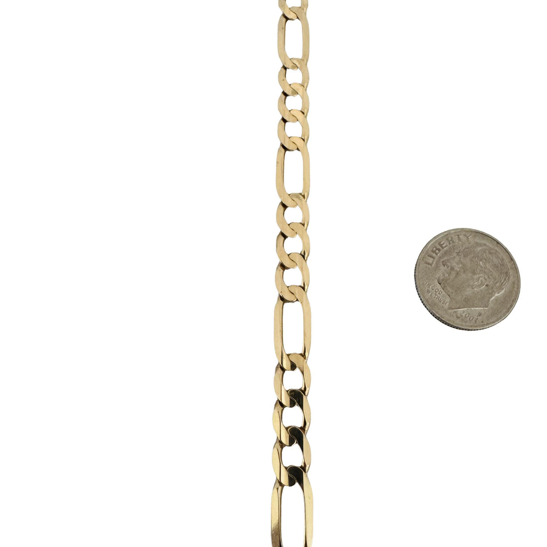 10k Yellow Gold 17.6g Solid 6mm Figaro Link Chain Necklace 19"
