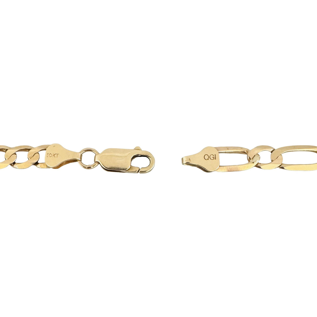 10k Yellow Gold 17.6g Solid 6mm Figaro Link Chain Necklace 19"