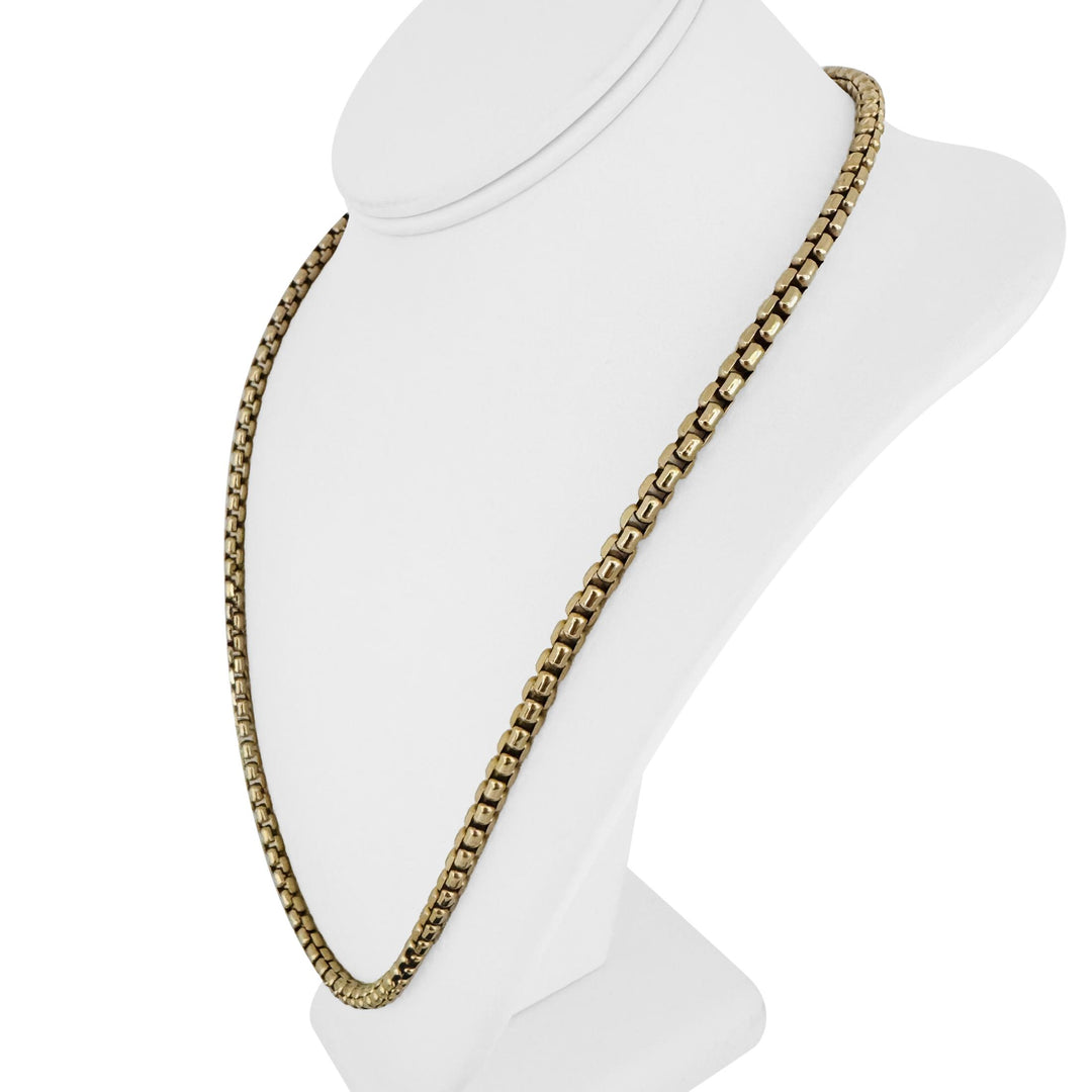 14k Yellow Gold 28.4g Milor Thick 5mm Rounded Box Link Chain Necklace Italy 24"