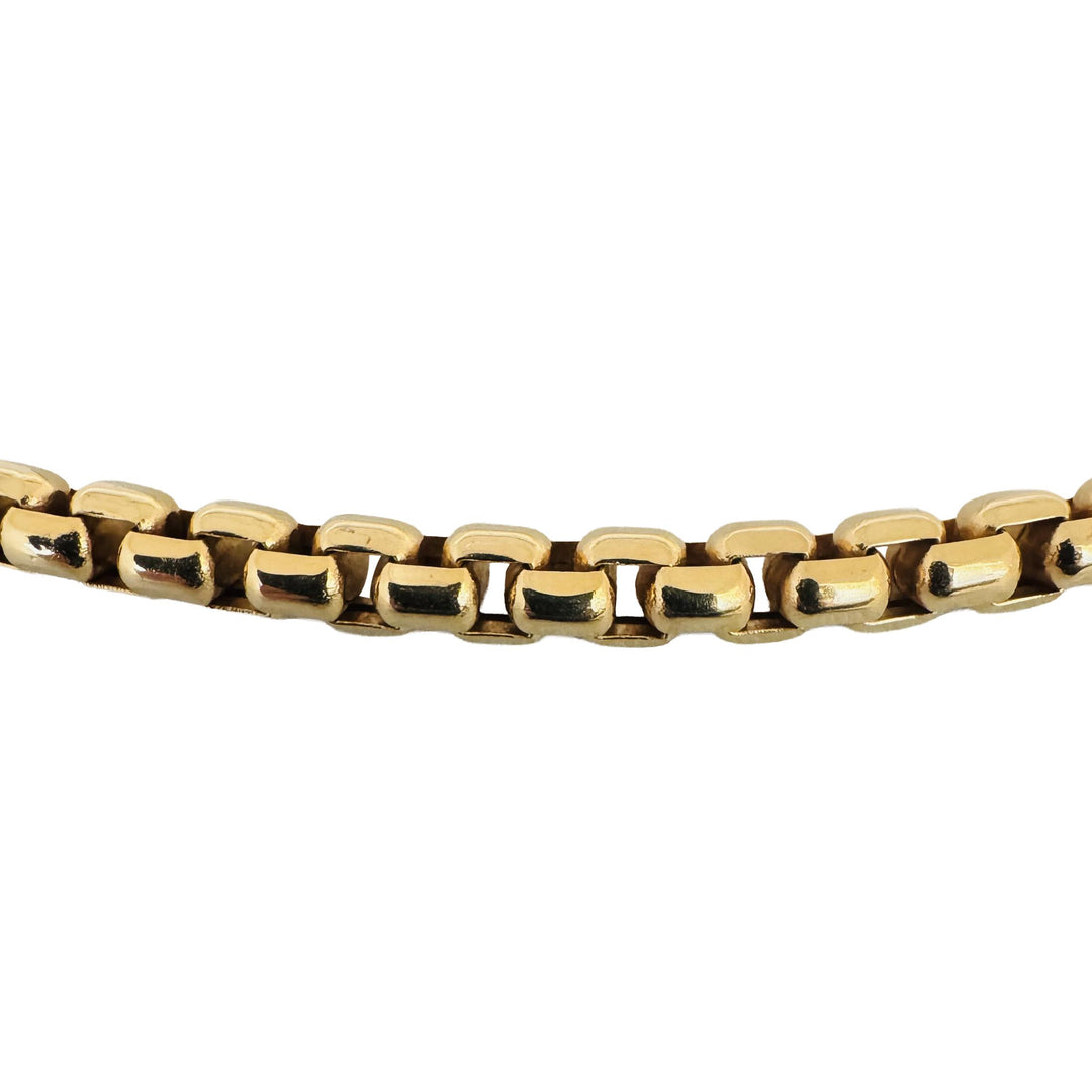 14k Yellow Gold 28.4g Milor Thick 5mm Rounded Box Link Chain Necklace Italy 24"