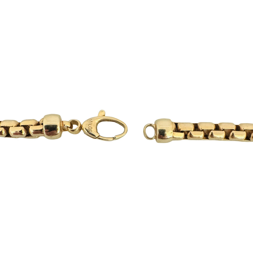 14k Yellow Gold 28.4g Milor Thick 5mm Rounded Box Link Chain Necklace Italy 24"