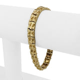 14k Yellow Gold 25.8g Solid Heavy 7.5mm Chunky Nugget Link Bracelet 7.25"