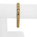 14k Yellow Gold 25.8g Solid Heavy 7.5mm Chunky Nugget Link Bracelet 7.25"