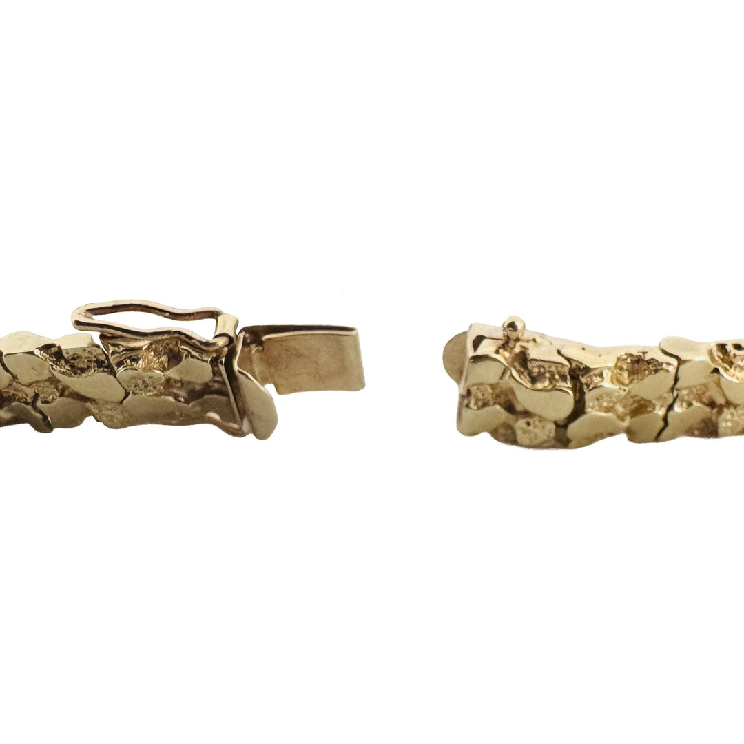 14k Yellow Gold 25.8g Solid Heavy 7.5mm Chunky Nugget Link Bracelet 7.25"