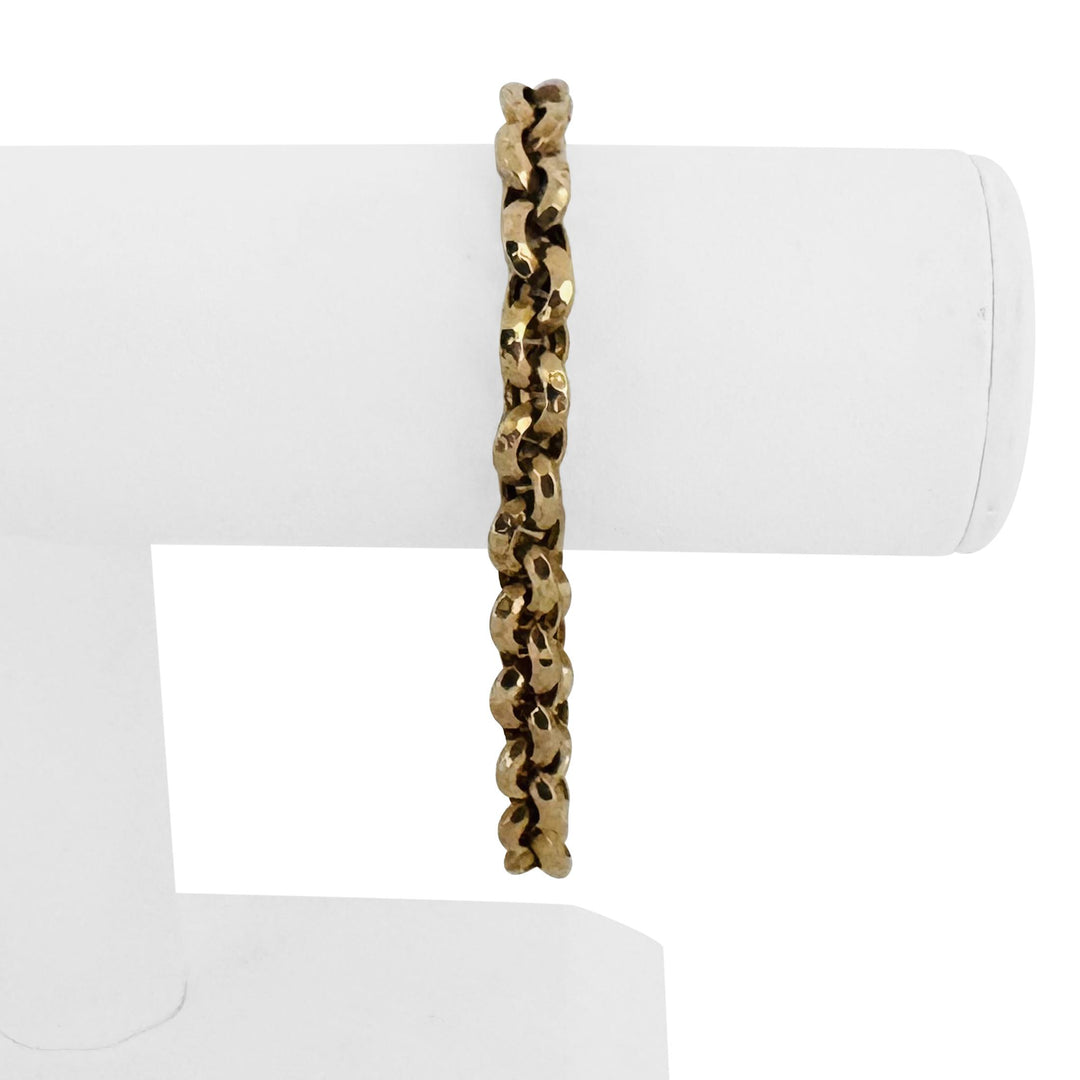 14k Yellow Gold 12g Ladies Faceted 8.5mm Rolo Link Bracelet 8"