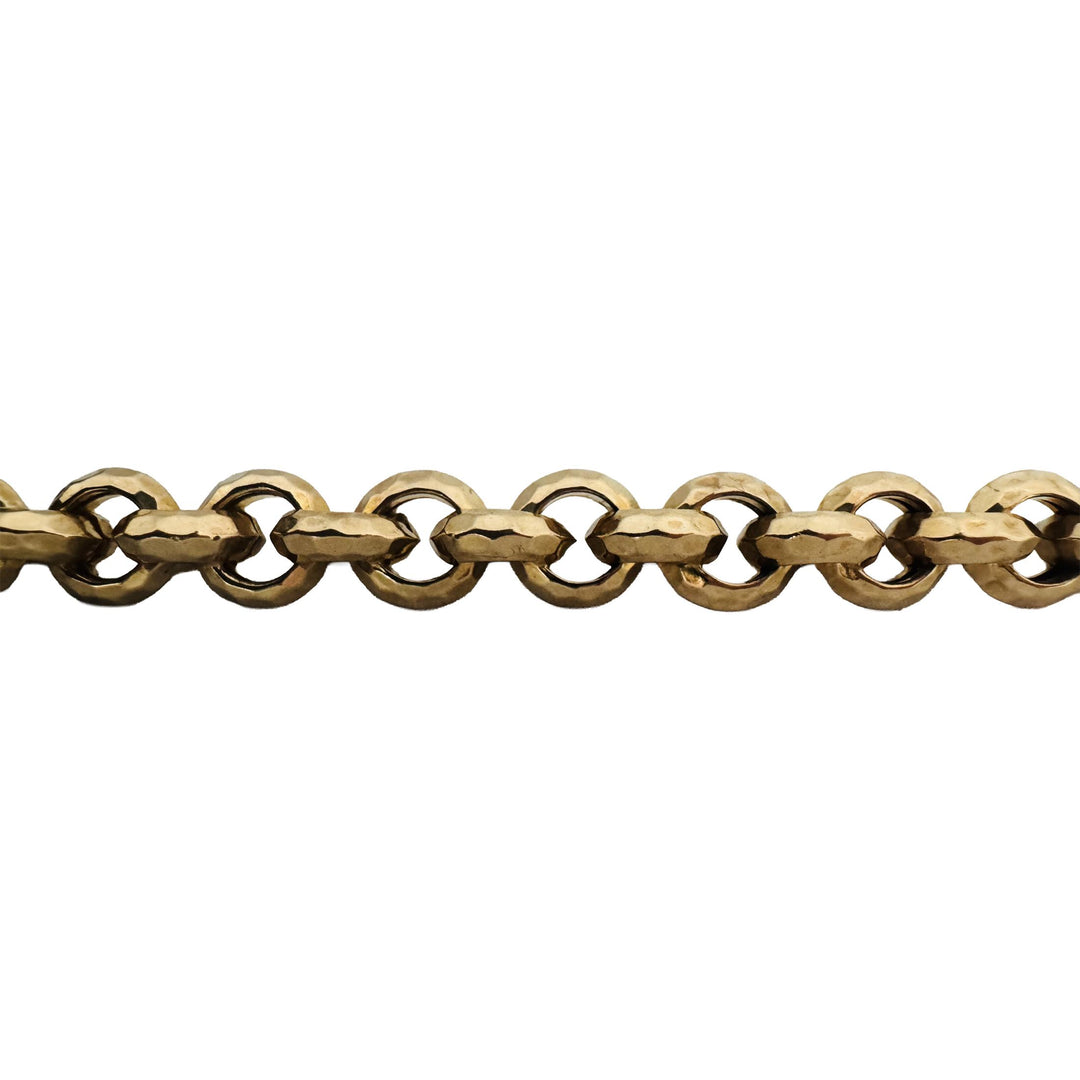 14k Yellow Gold 12g Ladies Faceted 8.5mm Rolo Link Bracelet 8"
