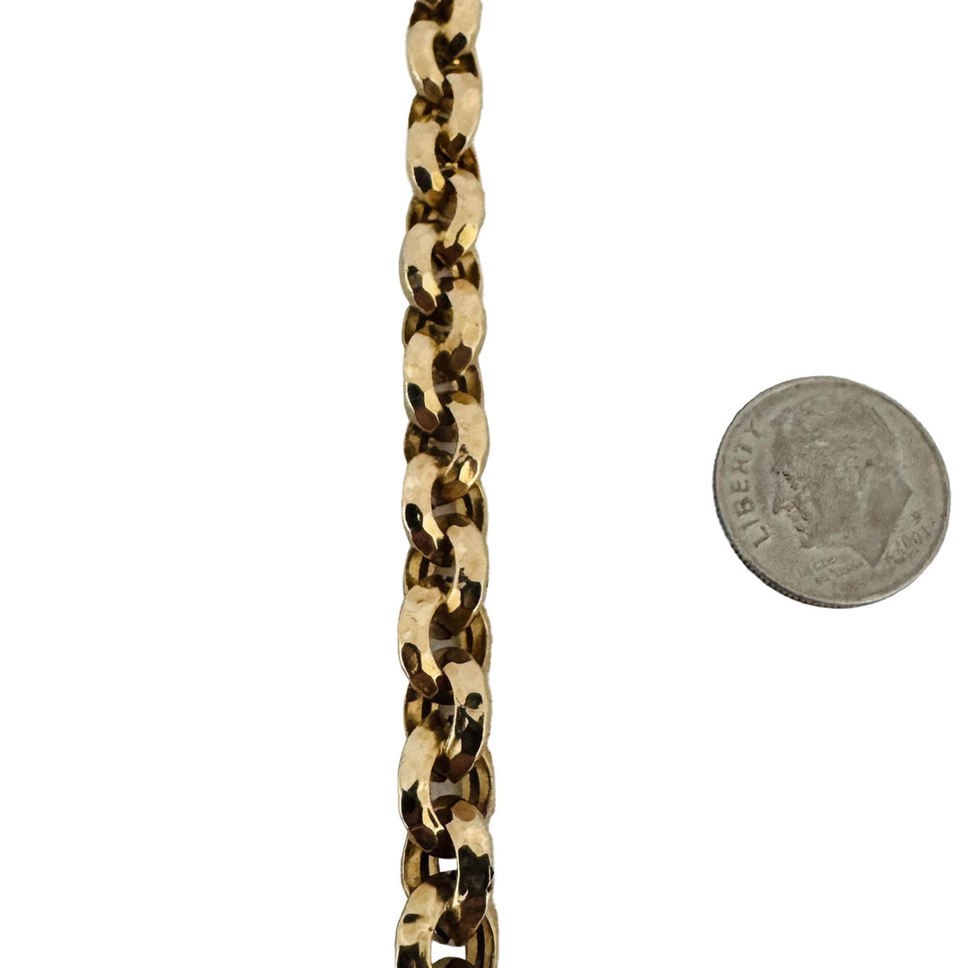 14k Yellow Gold 12g Ladies Faceted 8.5mm Rolo Link Bracelet 8"