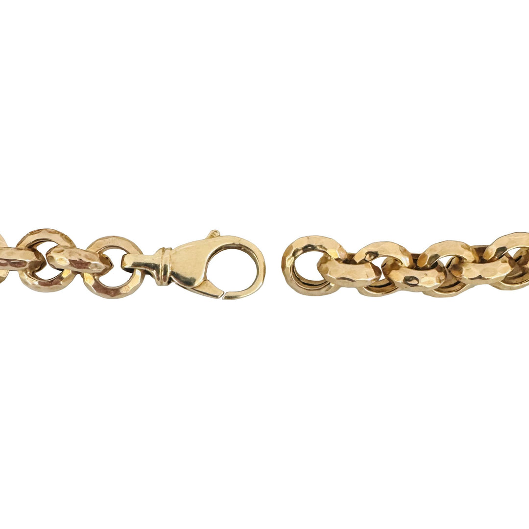14k Yellow Gold 12g Ladies Faceted 8.5mm Rolo Link Bracelet 8"
