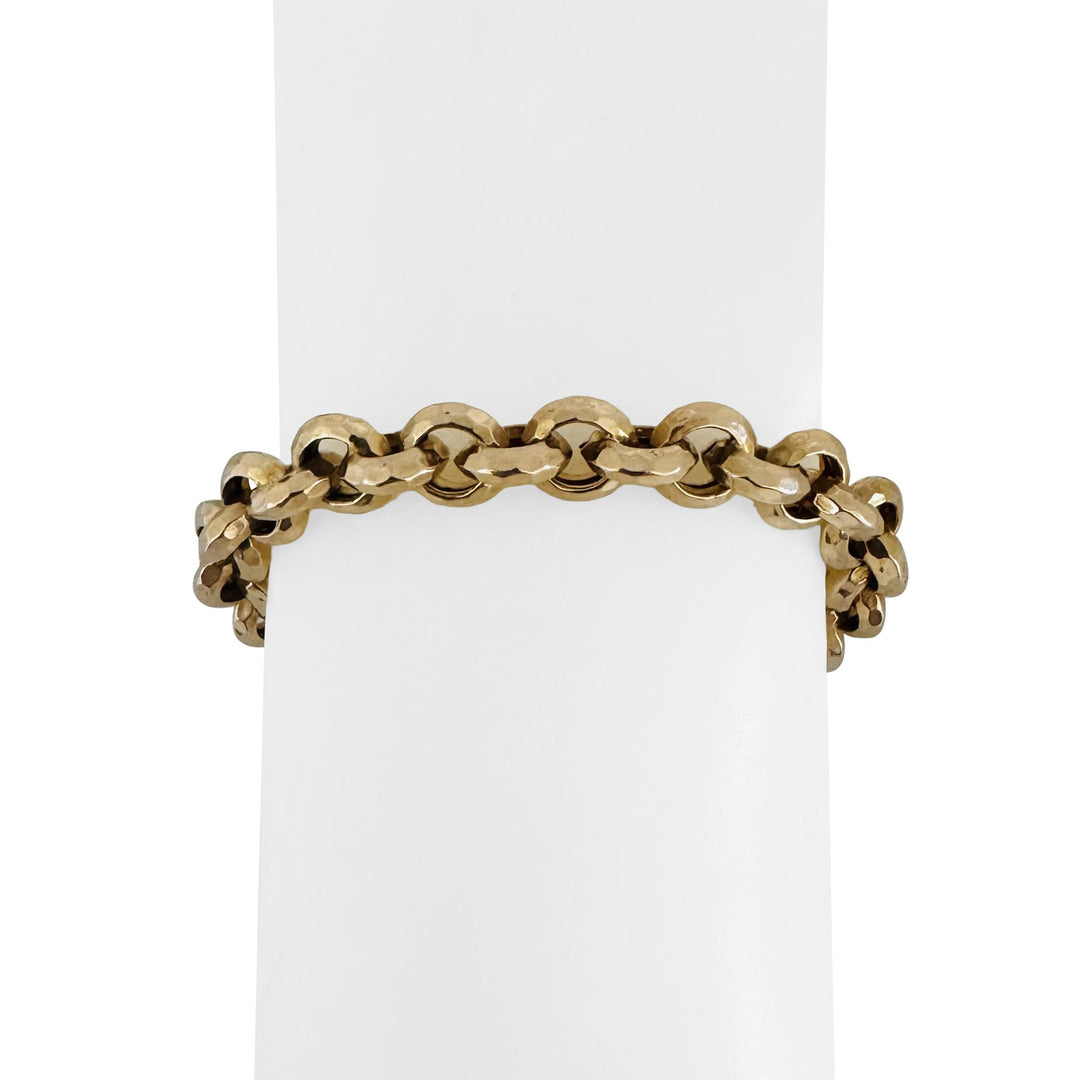 14k Yellow Gold 12g Ladies Faceted 8.5mm Rolo Link Bracelet 8"