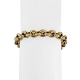 14k Yellow Gold 12g Ladies Faceted 8.5mm Rolo Link Bracelet 8"