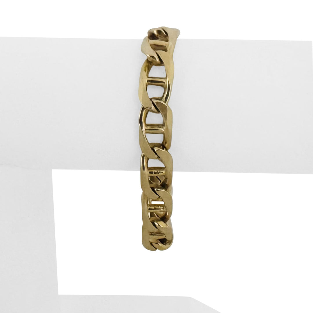 14k Yellow Gold 31.7g Solid Heavy 9.5mm Vintage Mariner Link Bracelet 7"