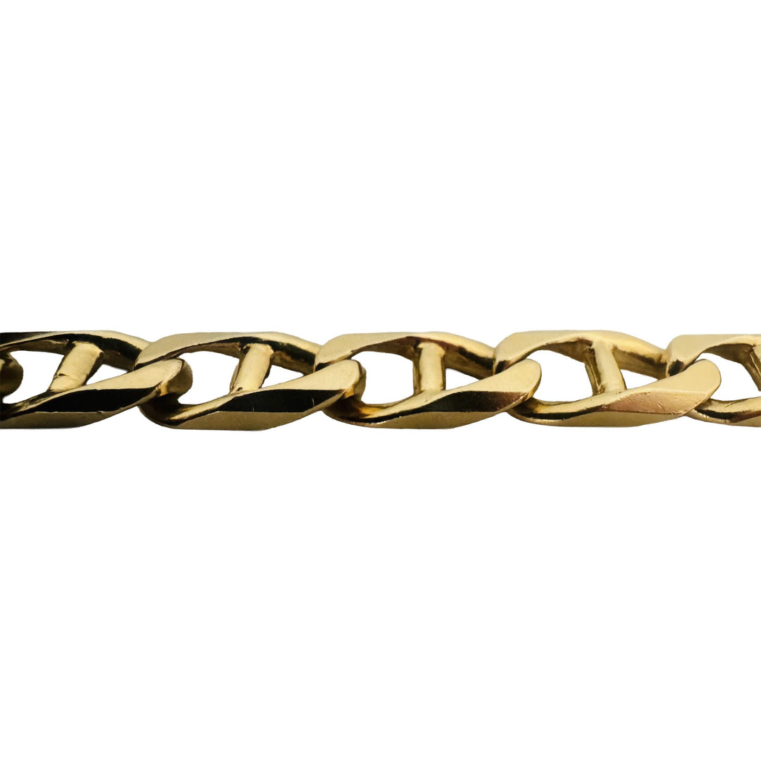 14k Yellow Gold 31.7g Solid Heavy 9.5mm Vintage Mariner Link Bracelet 7"