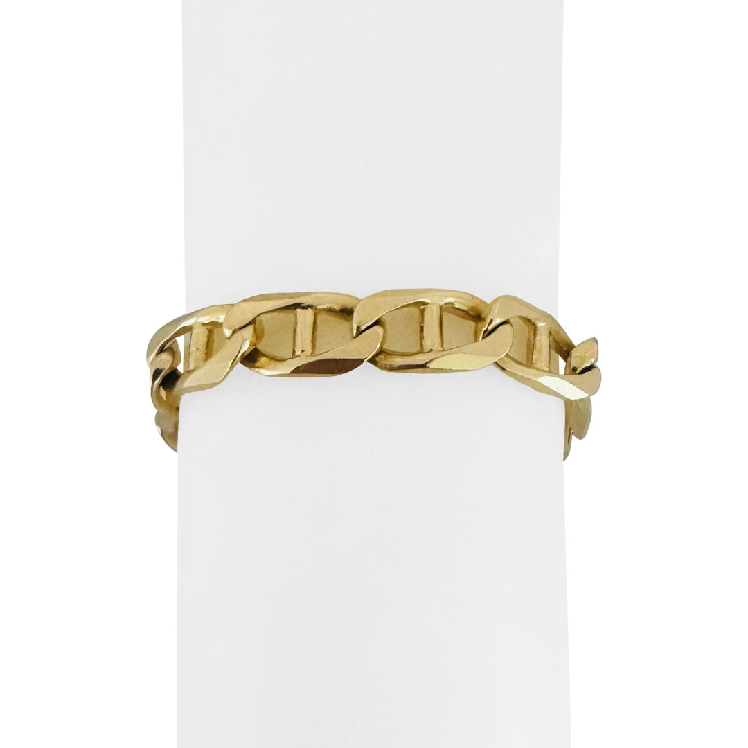 14k Yellow Gold 31.7g Solid Heavy 9.5mm Vintage Mariner Link Bracelet 7"