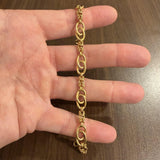 19k Portuguese Yellow Gold 10g Vintage Fancy Link Bracelet 8.75"