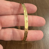 18k Yellow Gold 10.5g Solid Vintage 5mm Diamond Cut Bangle Bracelet 8"