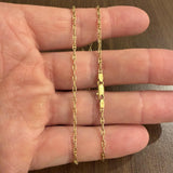 18k Yellow Gold 5g Solid Thin 2mm Mariner Link Chain Necklace Italy 15.5"