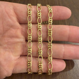 18k Yellow Gold 16.9g Hollow Vintage 6mm Fancy Curb Link Necklace Italy 24"