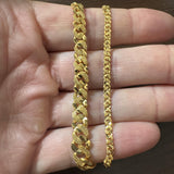 22k Yellow Gold 24.7g Solid Diamond Cut Graduated Curb Link Necklace 17"