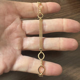 19k Portuguese Yellow Gold 7.2g Fancy Beaded Link Bracelet 8"