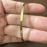 18k Yellow Gold 11.6g Solid Beveled 3mm Vintage Bangle Bracelet 8"