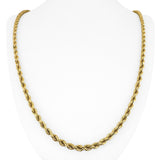 14k Yellow Gold 43.6g Solid Heavy 4mm Vintage Rope Chain Necklace 30"