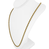 14k Yellow Gold 43.6g Solid Heavy 4mm Vintage Rope Chain Necklace 30"