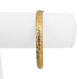 14k Yellow Gold 6.2g Ladies Diamond Cut 6.5mm Fancy Bangle Bracelet 7.5"