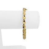14k Yellow Gold 7.5g Polished Twisted Spiral Bangle Bracelet Italy 7"
