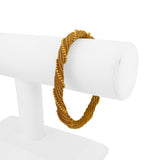 22k Yellow Gold 30.5g Ladies Beaded Mesh Spiral Twist Bracelet 8"